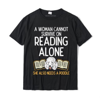 เสื้อยืดลําลอง แขนสั้น พิมพ์ลาย Librarian Reading Poodle Pet Dog Lover ขนาดใหญ่ เหมาะกับของขวัญ สําหรับผู้ชาย และผู้หญิง