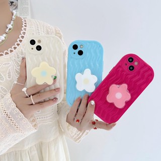 เคสป้องกันโทรศัพท์มือถือ แบบนิ่ม ลายดอกไม้ มีป็อบอัพ สไตล์เกาหลี สําหรับ IPhone 12 13 14 Pro Max 11 13 14