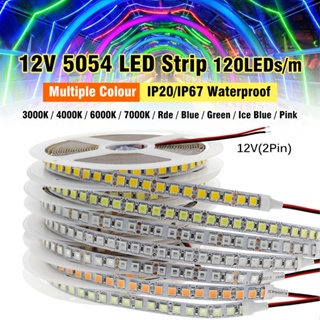 แถบไฟนีออน LED 5054 DC12V 120 ดวง ต่อม. 5 ม. ยืดหยุ่น กันน้ํา 5050 120 ดวง สีชมพู สีวอร์มไวท์ ฟ้า น้ําแข็ง ขาว ชมพู