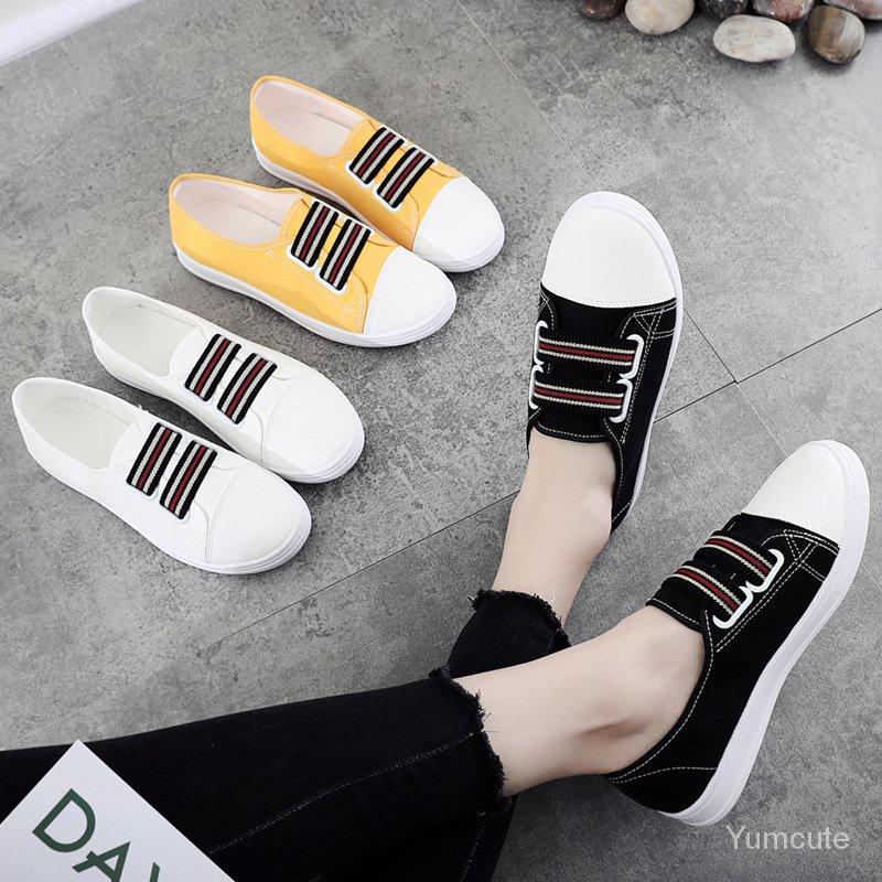 พร้อมส่ง รองเท้าผ้าใบลําลอง แฟชั่นใหม่ล่าสุด สไตล์เกาหลี สําหรับสตรี นักเรียน ติดเพดาน -Se2389