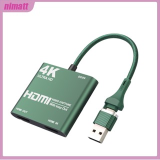 Ni การ์ดจับภาพวิดีโอ 4k 1080p Usb 3.0 Type C เป็น Hdmi 2 In 1 พร้อมห่วงเอาท์พุต 60FPS