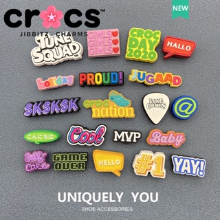 Jibbitz crocs charms หัวเข็มขัดรองเท้า อุปกรณ์เสริมรองเท้า สนุก ชุดภาษาอังกฤษ DIY สร้างสรรค์ หัวเข็มขัดตกแต่ง