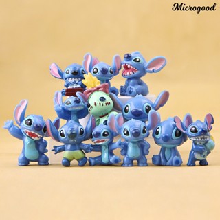 Mig โมเดลฟิกเกอร์การ์ตูน Stitch น่ารัก สําหรับตกแต่งบ้าน รถยนต์ 12 ชิ้น