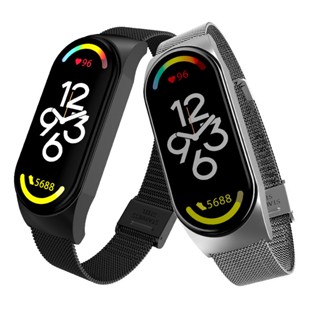 สายนาฬิกาข้อมือ สายสแตนเลสโลหะ แบบเปลี่ยน สําหรับ Xiaomi Mi Band 7 8 Band 8