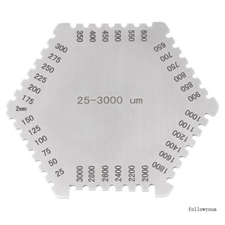 Fol หวีฟิล์มเปียกหกเหลี่ยม พร้อมสเกลวัดความหนา 25-3000um
