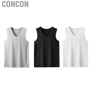 Concon Men Tank Top  V Neck Comfortable Sleeveless Quick Dry Workout for Fitness