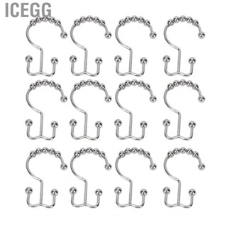 Icegg Shower Curtain Hooks  Dual Easy Gliding 12Pcs for Salon