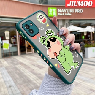 เคสมือถือ แบบใส ขอบสี่เหลี่ยม ลายการ์ตูนชินจัง กันกระแทก สําหรับ Samsung A03 Core A04 A04E A04s M04 F04 A14 5G