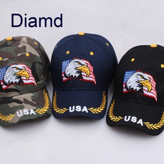Diamd หมวกเบสบอล ปักลายธงนกอินทรีย์อเมริกัน แฟชั่นสําหรับผู้ชาย