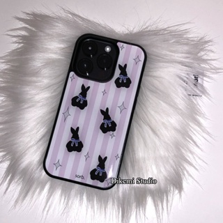 เคสป้องกันโทรศัพท์มือถือ แบบนิ่ม ลายกระต่าย และดาว สีดํา สําหรับ iphone 14pro 13pro 14promax 13promax 12 11 xsmax xr