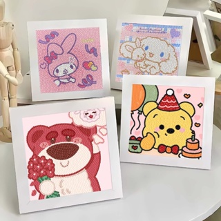 Sanrio ชุดงานปักครอสสติตช์คริสตัล รูปการ์ตูน Hello Kitty Kuromi 5D DIY สําหรับตกแต่งห้องเด็ก