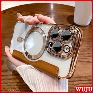 Wuju เคสโทรศัพท์มือถือหนัง แบบฝาพับแม่เหล็กไร้สาย ชาร์จได้ เคส เข้ากันได้สำหรับ เคสไอโฟน Case Compatible For iPhone 11 12 13 14 Pro Max