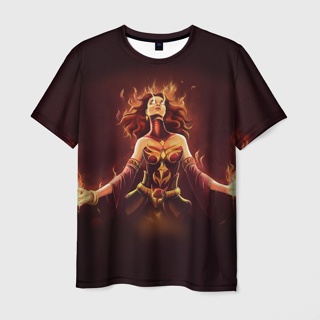 เสื้อยืด พิมพ์ลาย 3D "Dota 2 Lina" สําหรับผู้ชาย