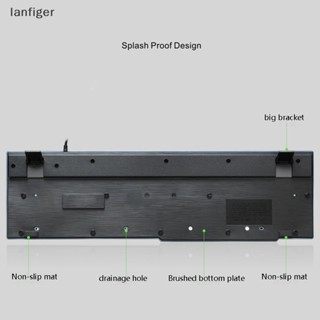 Lanf ชุดคีย์บอร์ดเล่นเกม และเมาส์ 104 คีย์ กันน้ํา สําหรับแล็ปท็อป คอมพิวเตอร์ แท็บเล็ต EN