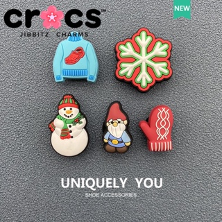 Jibbitz crocs charms หัวเข็มขัดรองเท้า อุปกรณ์เสริมรองเท้า ฤดูหนาว ซีรีส์เกล็ดหิมะ การ์ตูนน่ารัก หัวเข็มขัดตกแต่ง