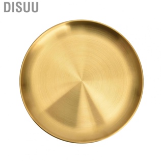 Disuu Stainless Steel Serving Dishes BBQ  Thickened Round Golden