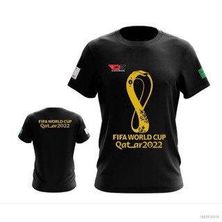 Si 22/23 Qatar World Cup Fans เสื้อยืดลําลอง แขนสั้น คอกลม สีดํา สําหรับทุกเพศ