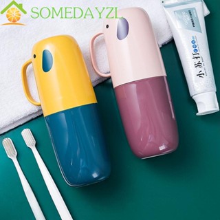 SOMEDAYZL กล่องใส่แปรงสีฟัน ลายการ์ตูน แบบพกพา สําหรับห้องน้ํา ท่องเที่ยว