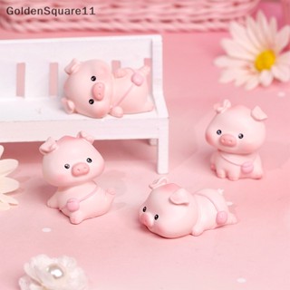 Goldensquare ฟิกเกอร์เรซิ่น รูปการ์ตูนหมูจิ๋ว สีชมพู สําหรับตกแต่งบ้าน โต๊ะ รถยนต์ ของขวัญเด็ก