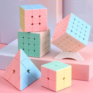 Mo Yu Macaroon 2x2 3x3 4x4 5x5 Pyraminxed Magic Cube ของเล่นชุด Cube Pack Macaroon Stickerless Neo Professional Puzzle Toy สําหรับเด็ก