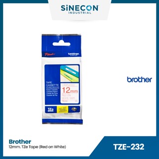 Brother บราเดอร์ TZE-232 เทปพิมพ์อักษร แดง/ขาว แบบเคลือบพลาสติก ขนาด 12mm. สำหรับเครื่องพิมพ์ฉลาก