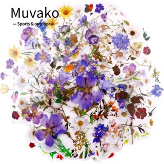 MUVAKO สติกเกอร์ PET ลายดอกไม้ สีโปร่งใส หลากสี สําหรับตกแต่งงานศิลปะ งานฝีมือ DIY