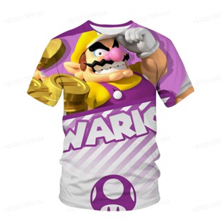 เสื้อยืดแขนสั้น พิมพ์ลาย Mario Brothers and Luigi 3 มิติ สวมใส่สบาย แฟชั่นฤดูร้อน สําหรับเด็กผู้ชาย และผู้หญิง