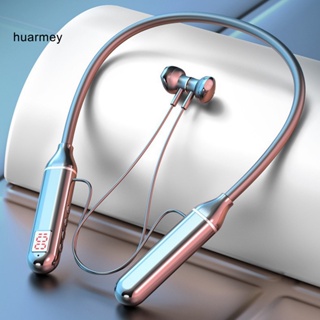 Huarmey ชุดหูฟังบลูทูธไร้สาย หน้าจอดิจิทัล LED แม่เหล็ก รองรับบลูทูธ สําหรับวิ่ง