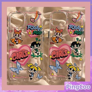 สำหรับ iPhone 11 เคสไอโฟนใส TPU รูใหญ่เคสนิ่มกันกระแทกป้องกันกล้อง Simple Cartoon Little Girl ใช้ได้กับ iPhone 14 13 Pro max 12 Pro Max 11 xr xs 7Plus 8Plus