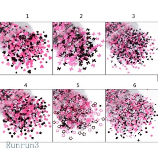 Runny กลิตเตอร์เลื่อม รูปผีเสื้อ ดาว หัวใจ กระต่าย ทรงกลม สําหรับตกแต่งเล็บ