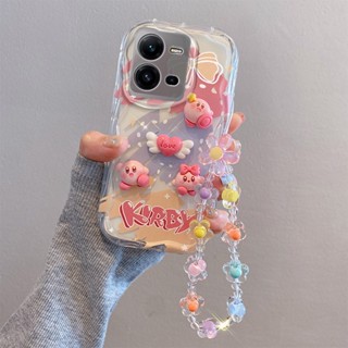 3D ถือลูกปัดเชือก การ์ตูน คดี For Vivo Y56 5G Y20 Y20i Y12A Y12S Y19 Y30 Y50 เคสมือถือ Carrying hand rope beads Good Luck Lovely Day Smile Winnie The Pooh Duck Rabbit Kirby Soft TPU Case