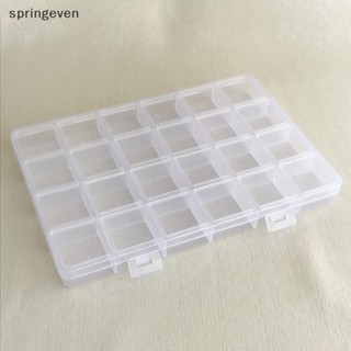 [springeven] กล่องพลาสติกใส 24 ช่อง สําหรับเก็บเครื่องประดับ ต่างหู ลูกปัด สกรู