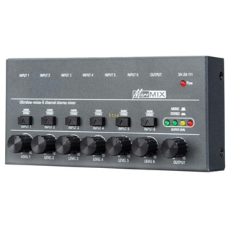 Bt เครื่องผสมเสียงสเตอริโอ 6Channel Line Mixer ขนาดเล็ก