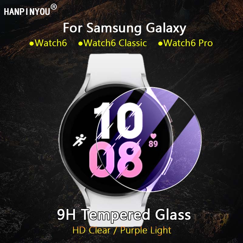 สําหรับ Samsung Galaxy Watch6 Watch 6 Classic Pro 40 43 44 47 มม. สมาร์ทวอทช์ ใสพิเศษ / ป้องกันแสงสีม่วง 2.5D ฟิล์มกระจกนิรภัย ป้องกันหน้าจอ