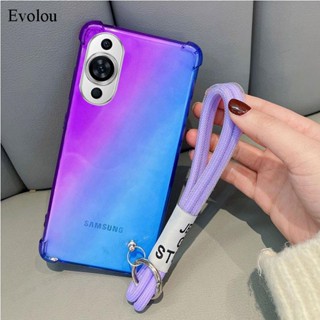 Nova 11i เคสโทรศัพท์ ซิลิโคนนุ่ม ใส ไล่ระดับสี สายรัดข้อมือ สําหรับ Huawei Nova 11 Pro 10 Pro