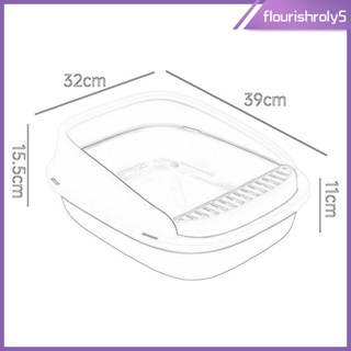 [Flourishroly5] กระบะทรายแมว ทําความสะอาดง่าย พร้อมกล่องใส่ทราย ด้านข้างสูง สําหรับแมวในร่ม