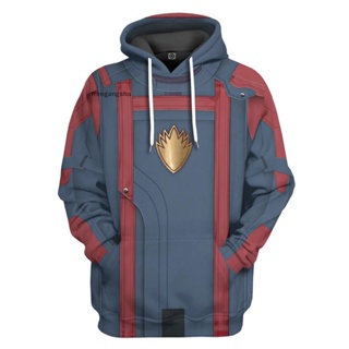 [FREG] Guardians of the Galaxy เสื้อกันหนาวลําลอง มีฮู้ด พิมพ์ลายดิจิทัล 3D สําหรับผู้ชาย และผู้หญิง FDH