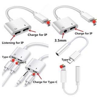 Type C To Audio 3.5 + USB Headphone Cable Converts To Charge and Connect 3.5 Mm Headphones At The Same Time