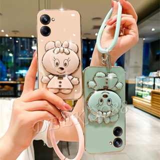 เคสโทรศัพท์มือถือนิ่ม ลายการ์ตูนน่ารัก พร้อมขาตั้งกระจก สําหรับ Realme 11 10 Pro+ Pro 5G Coca-Cola Edition C53 C55 NFC 4G Plus Realme11Pro+