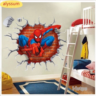 I4otpc 45 * 50 ซม. สติกเกอร์ติดผนัง Spiderman สําหรับเด็กผู้ชาย ตกแต่งบ้าน