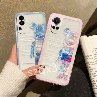 เคสโทรศัพท์มือถือ ซิลิโคนนิ่ม แบบใส ลายการ์ตูนหมีน่ารัก สําหรับ OPPO Reno10 Pro+ Reno 10 8T 8Z 8 Pro 5G A98 A78 A77 A57 A77S A17 4G