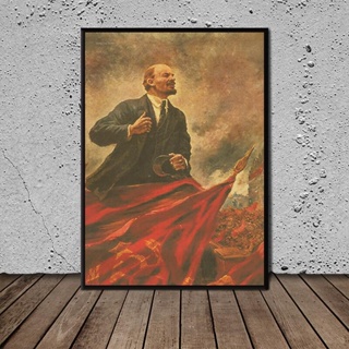 Mt547 โปสเตอร์ภาพวาดผ้าใบ ลายภาพยนตร์ Lenin On The Tribune Classic สําหรับตกแต่งผนังบ้าน Livi 0416