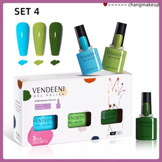 Vendeeni Nail Polish Uv Gel Set 3-color Nail Polish Gel Set Fluorescent Color Series Transparent Lip Gloss Glitter Powder Solid Color Set Manicure cod