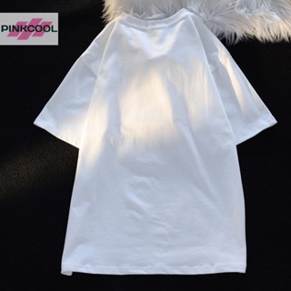 Pinkcool เสื้อยืดลําลอง แขนสั้น คอกลม พิมพ์ลายดอกไม้ ทรงหลวม แฟชั่นฤดูร้อน สําหรับสตรี