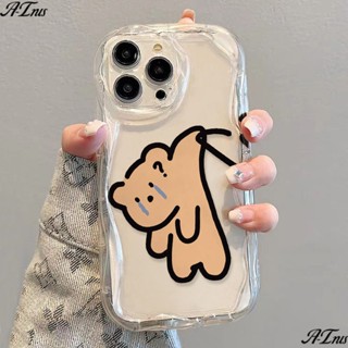 เคสโทรศัพท์มือถือ แบบนิ่ม สําหรับ Iphone 14 7 12✅Promax8p เคสโทรศัพท์มือถือนิ่ม แบบใส กันกระแทก ลายหมีบราวน์ สําหรับ Apple 13 Qu xs11 xr 1CRR