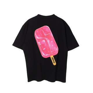 เสื้อยืดแขนสั้นลําลอง ผ้าฝ้าย พิมพ์ลาย The Ice-cream Is About To Be พลัสไซซ์ แฟชั่นคู่รัก สไตล์คลาสสิก สําหรับผู้ชาย และผู้หญิง ST666SY