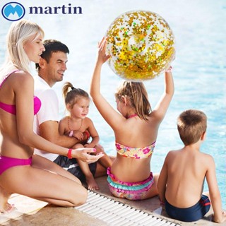 MARTIN ลูกบอล Pvc แบบเป่าลม ประดับกลิตเตอร์ สีโปร่งใส เหมาะกับเล่นชายหาดกลางแจ้ง