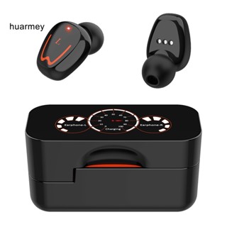 Huarmey V1 ชุดหูฟังสเตอริโอไร้สายบลูทูธ V50 พร้อมไมโครโฟน HiFi จอแสดงผล LED