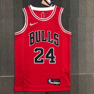 Nba Chicago Bulls ไม่ซ้ําใคร สําหรับผู้ชาย #24 เสื้อกีฬาแขนสั้น ลายทีมครบรอบ 75 ปี Lauri Markkanen ประดับเพชร สีแดง สไตล์เรโทร 323288