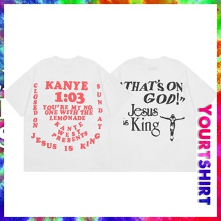 เสื้อยืดคอกลม แขนสั้น ผ้าฝ้าย พิมพ์ลายตัวอักษร Jesus Is King สไตล์วินเทจ พลัสไซซ์ แนวสตรีท สําหรับผู้ชาย และผู้หญิง